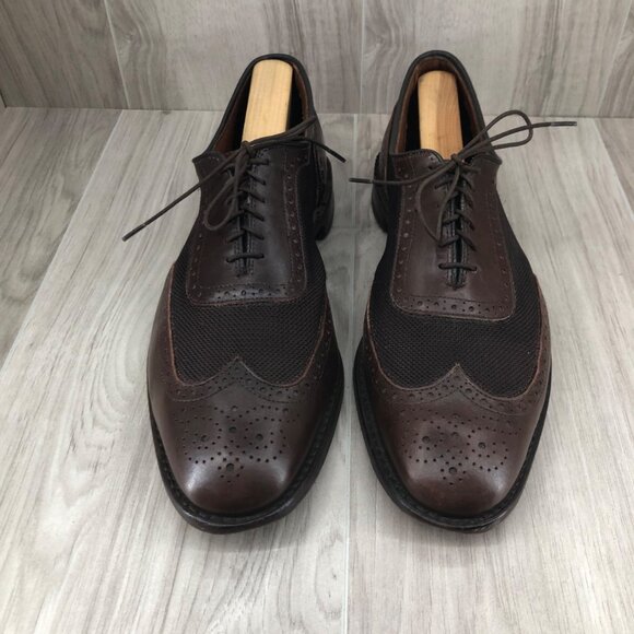 Allen Edmonds Shoes Mens 10D Strawfut Brown Leather Mesh Lace Up Oxfords main image 4